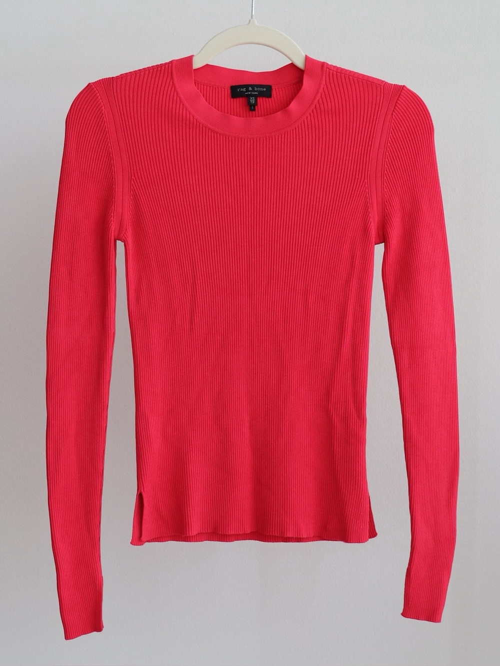 Rag & Bone - Red Long Sleeve Ribbed Top - Women’s XS